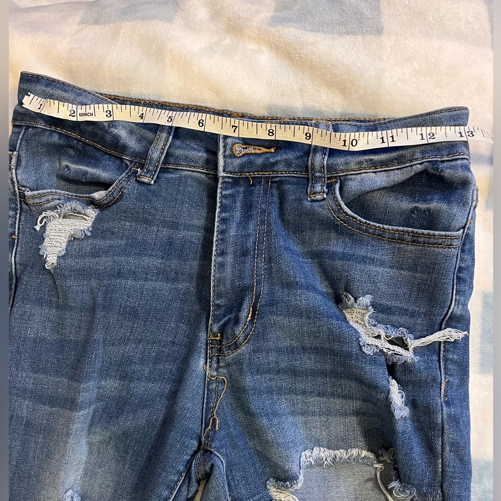 Distressed Blue Jeans - Picture 2 of 6
